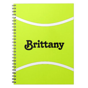 Tennis Player or Team Name Custom Text Notebook