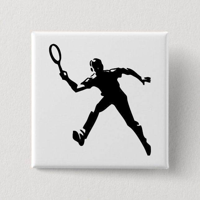 Tennis Player Pinback Button (Front)