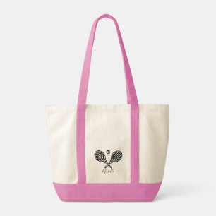 Tennis Player Racket Ball Your Name  Tote Bag