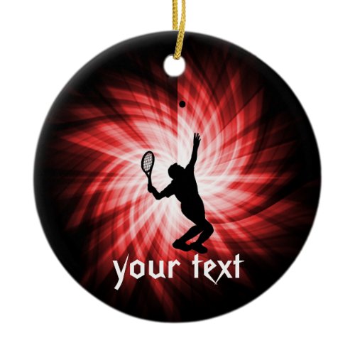 Tennis Player; Red Ceramic Ornament