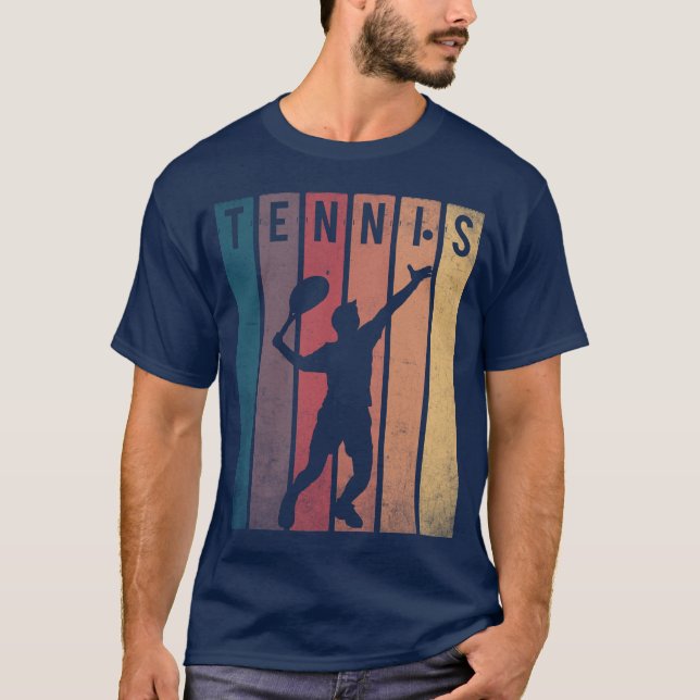 Tennis Player Retro Sunset T-Shirt (Front)