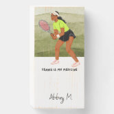 Personalized Tennis Crossed Rackets Wooden Box Sign