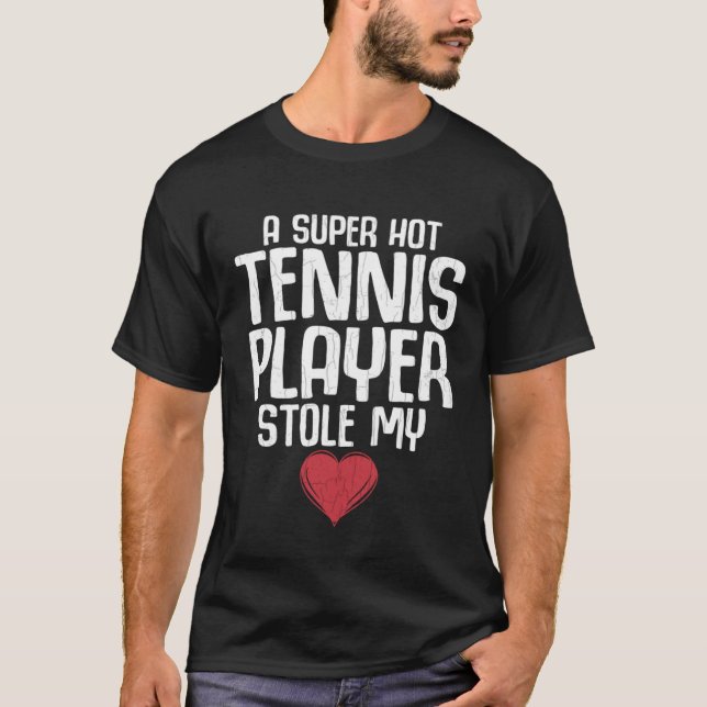 Tennis Player Stole Heart  Sports Expert Coach Gra T-Shirt (Front)