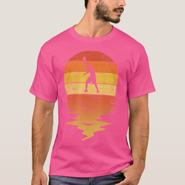Tennis Player Sunset 70S Tennis T-Shirt (Front)