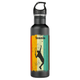 Tennis Player T Retro 70s Vintage Men's Tennis Gif Stainless Steel Water Bottle