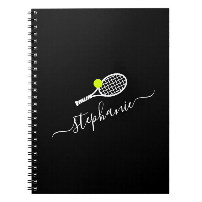 Tennis Player Team Club Camp Name Personalized Notebook (Front)