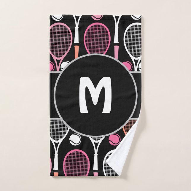 Tennis Player Team Name Personalized Monogrammed Hand Towel (Hand Towel)