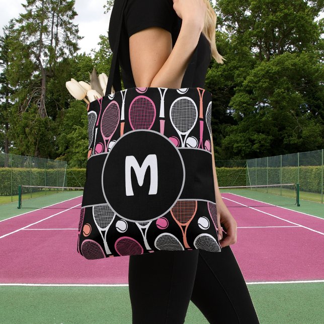 Tennis Player Team Name Personalized Monogrammed Tote Bag (Creator Uploaded)