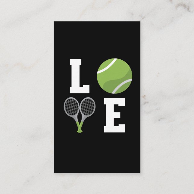 Tennis Player Tennis Ball and Rackets Business Card (Front)
