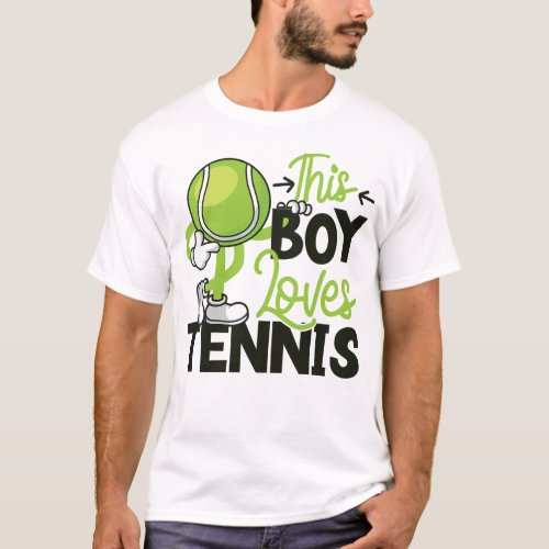 Tennis Player This Boy Loves Tennis Boy T_Shirt