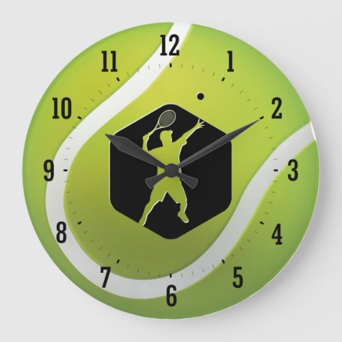 Tennis Player Time  Sport Cool Gifts Large Clock