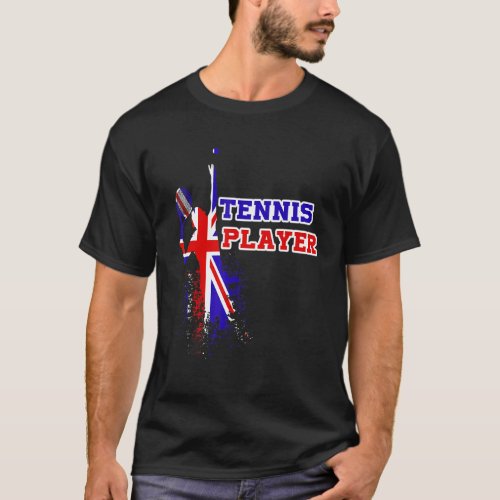 Tennis Player Uk Court Racket Match Ball Sports Co T_Shirt