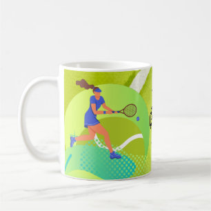 Tennis Player with racket and ball Birthday   Coffee Mug