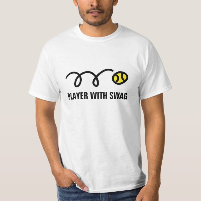 Tennis player with swag t-shirt (Front)