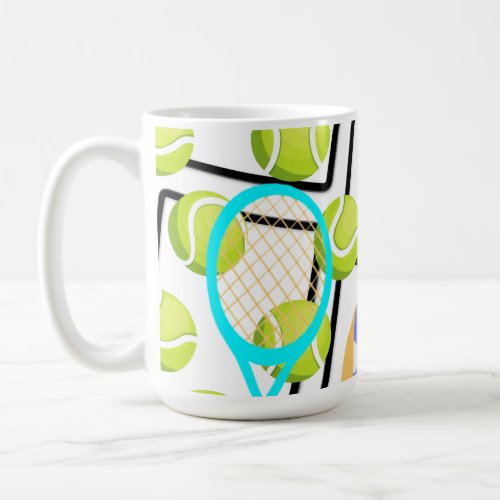Tennis  Player with tennis ball background  Coffee Mug