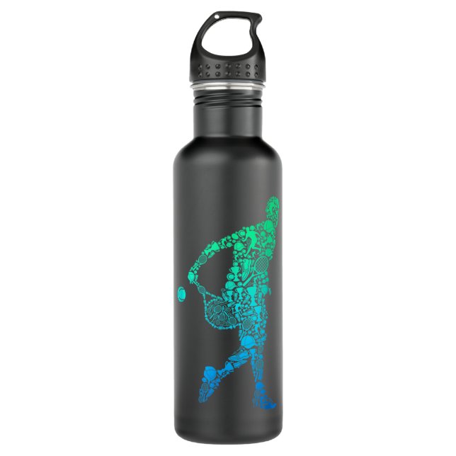 Tennis Player Youth Men Kids Boys  Stainless Steel Water Bottle (Front)