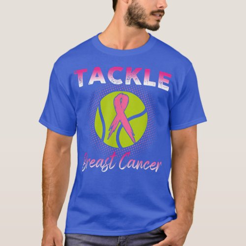 Tennis Players Pink Ribbon Breast Cancer Awareness T_Shirt