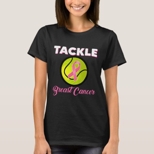 Tennis Players Pink Ribbon Breast Cancer T_Shirt