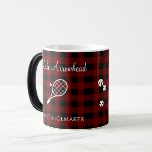 Tennis players Red Black Plaid lake name ball Color Morph Mug