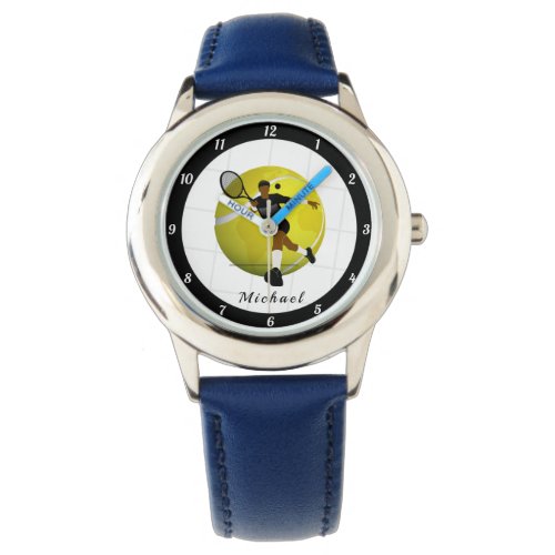 Tennis Players Silhouette Illustration Sport Name Watch