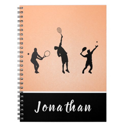Tennis Players Silhouettes Sports Style Athletic Notebook