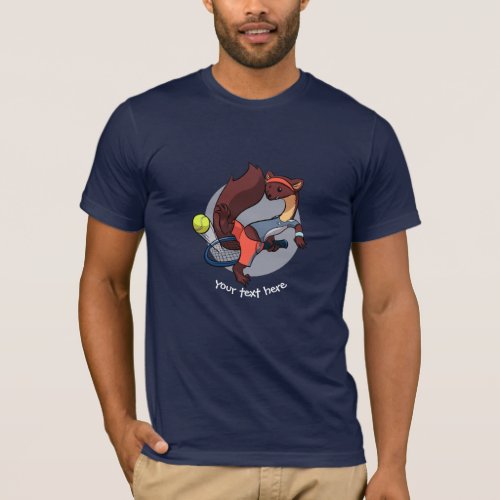 Tennis Playing Pine Marten Trick Shot Cartoon T_Shirt