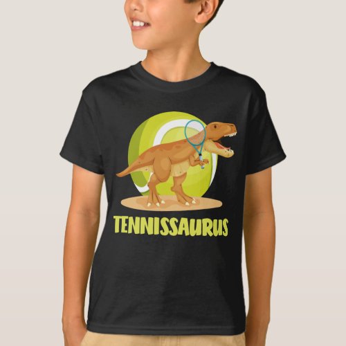 Tennis playing Trex Funny Dino Sport T_Shirt