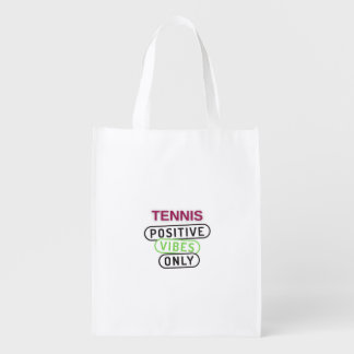 Tennis Positive Vibes Reusable Grocery Tote Bag