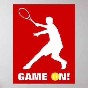Tennis poster with custom quote   Game on