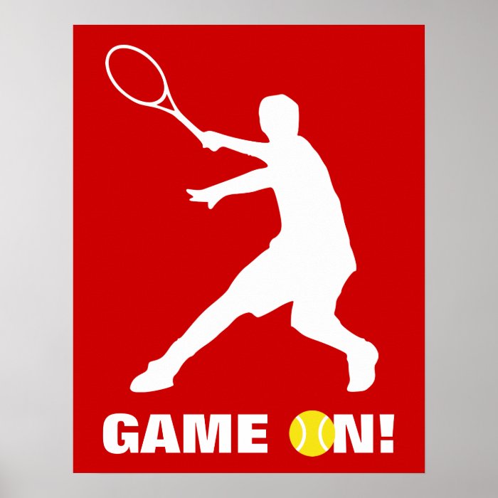 Tennis poster with custom quote  Game on