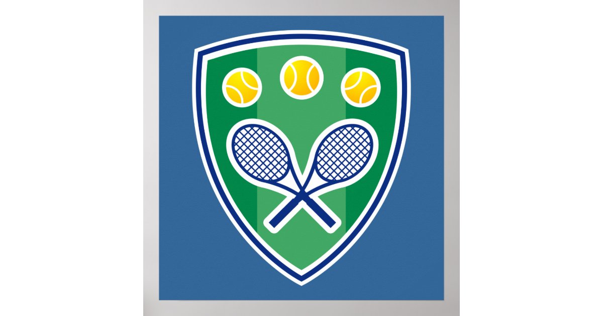 Tennis Poster with tennis racket emblem | Zazzle
