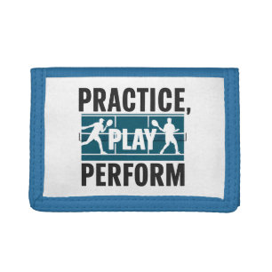 Tennis - Practice play perform Trifold Wallet