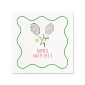 Tennis preppy bachelorette napkins