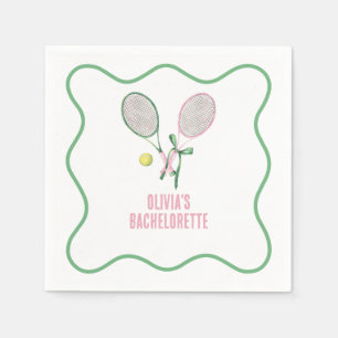 Tennis preppy bachelorette napkins