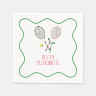 Tennis preppy bachelorette napkins