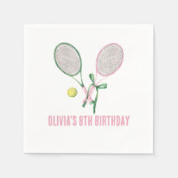 Tennis preppy plaid birthday invitation