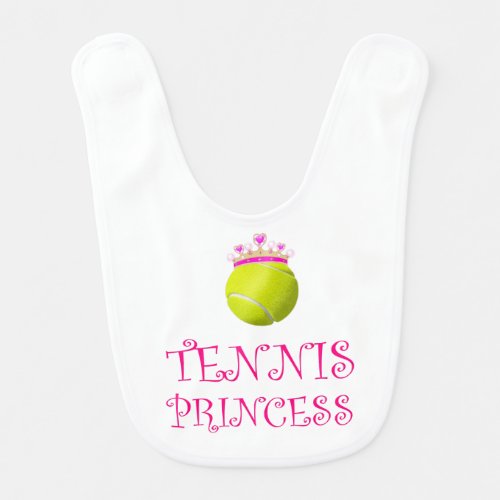 Tennis Princess Baby Bib