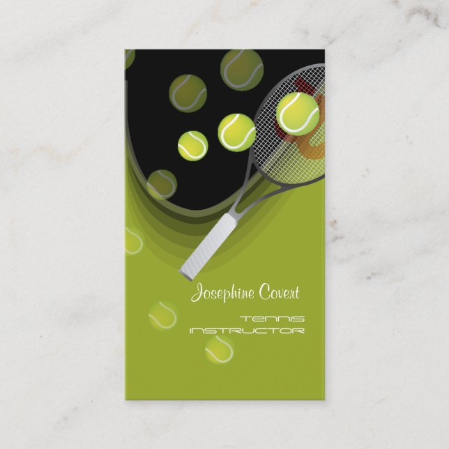 Tennis pro, tennis instructors business cards (Front)