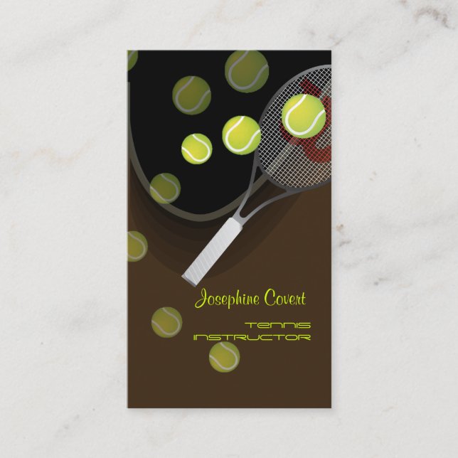 Tennis pro, tennis instructors business cards (Front)