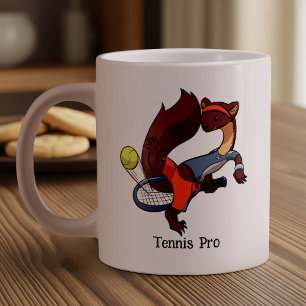 Tennis Pro Tweener Trick Shot Pine Marten Cartoon Giant Coffee Mug