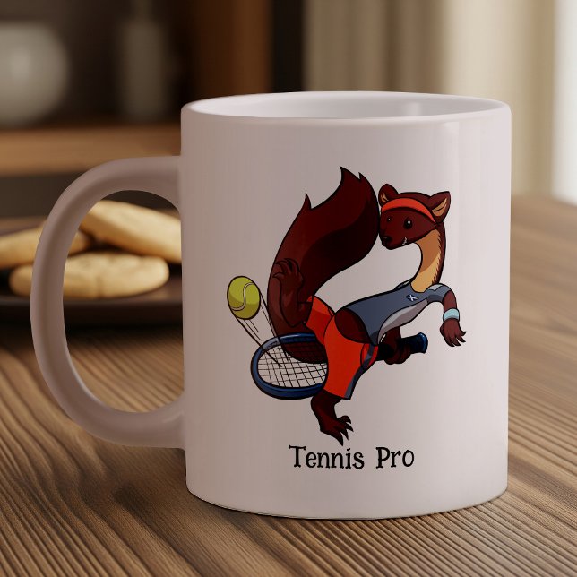 Tennis Pro Tweener Trick Shot Pine Marten Cartoon Giant Coffee Mug (Creator Uploaded)