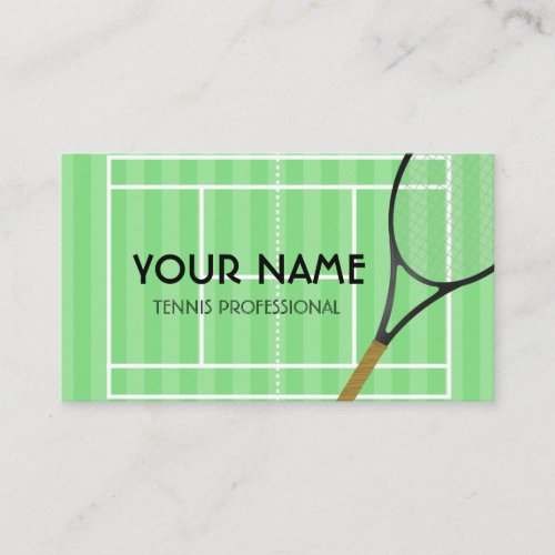 Tennis Professional Coach Grass Court Athletic Fun Business Card