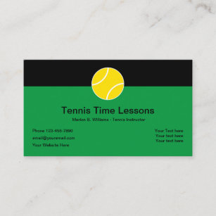 Tennis Professional Lessons Business Card