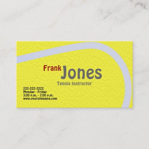 Customizable Tennis Profile Cards Business Card Templates