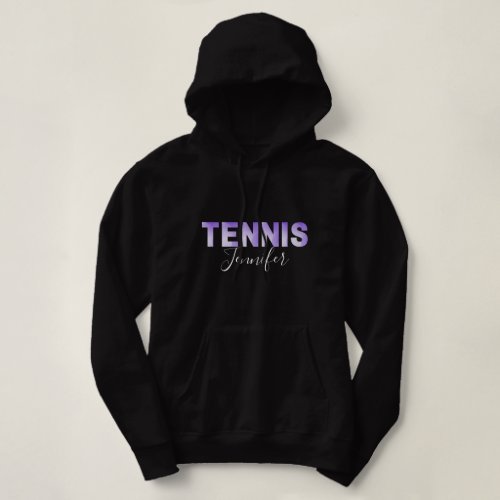 Tennis Purple Typography Calligraphy Girls Name Hoodie