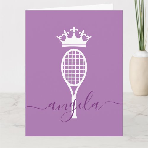 Tennis Queen of Court Personalized Birthday Card
