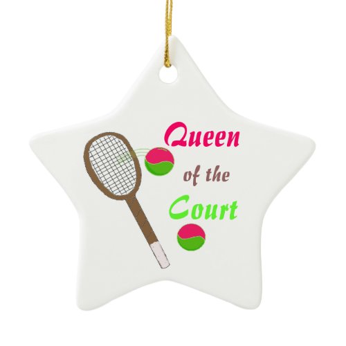 Tennis - Queen of the Court Ceramic Ornament