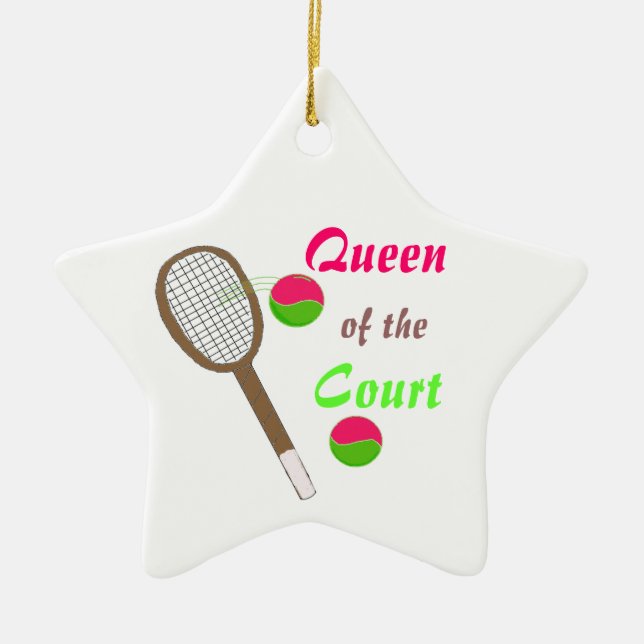 Tennis - Queen of the Court Ceramic Ornament (Front)