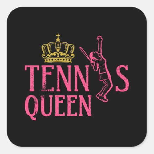 Tennis Queen Tennis player Tennis Girl Square Sticker