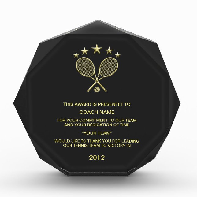 Tennis Racket Acrylic Award (Front)